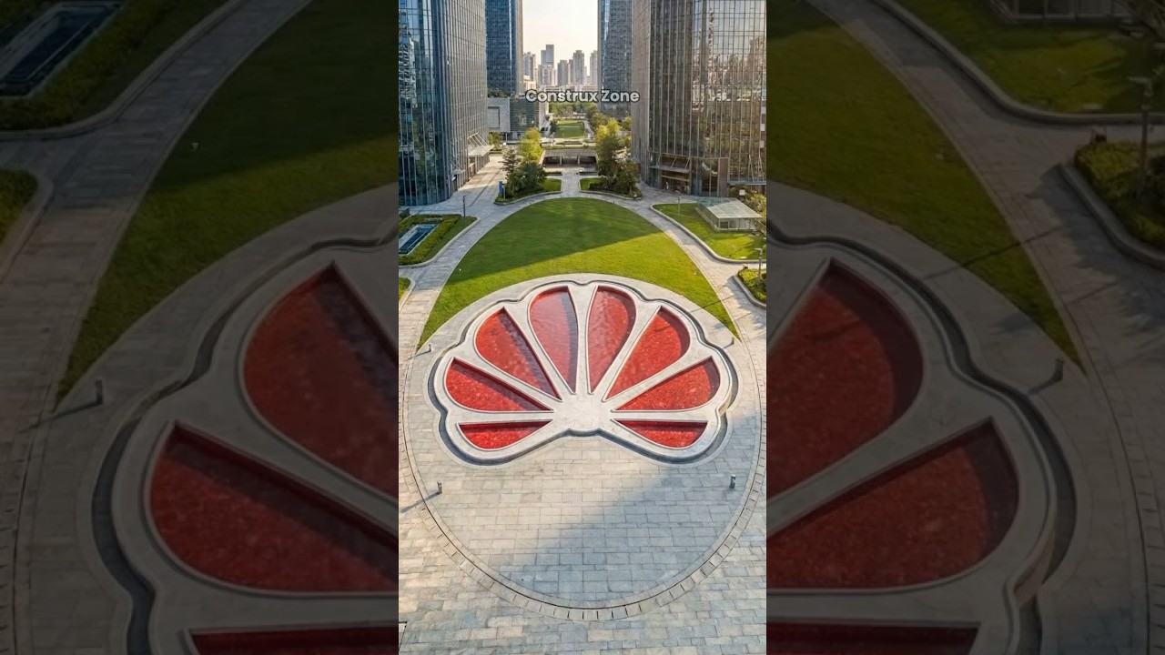 Building a Huawei Logo-Shaped Pool in the Middle of a City Park!