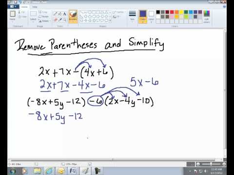 Removing Parentheses & Simplifying