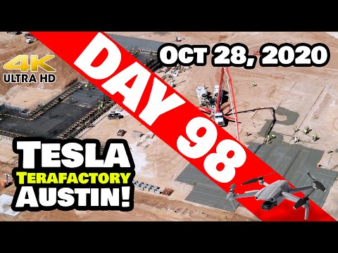 Tesla Gigafactory Austin 4K  Day 98 - 10/28/20 - Tesla Terafactory Texas - HUGE PROGRESS UPDATE!
