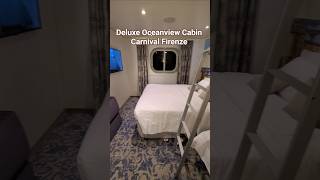 Carnival Firenze Deluxe Oceanview Room Tour! #travel #vacation #carnival #cruise #roomtour #shorts
