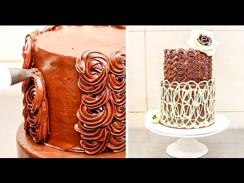 How To Make a Chocolate Lace Wrap Swirl for Cake by Cakes StepbyStep