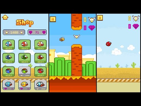Insane bird - flappy bird style game with 42 birds and 6 backgrounds.