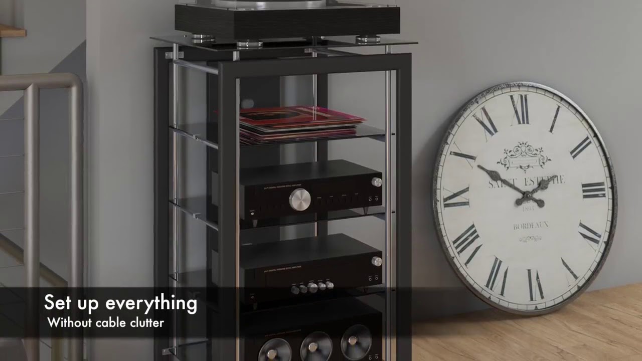 Midnight Mist Black Audio Stand from Bush Coleman Furniture