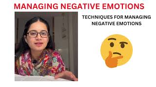 Managing Negative Emotions | Class 11 Managing Negative Emotions Psychology