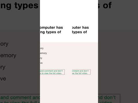 Computer Memory in English by MCQDump | A digital computer has the following types of memories