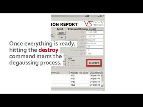 Video of the Verity DataGauss LG Max Continuous Pulse Discharge Degausser with Erasure Log Software Shredder