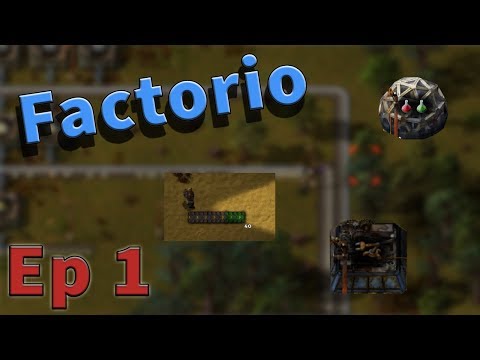 Factorio Lets Play - Guide and Gameplay - Robots Building Trains Reall Addicting - Ep1