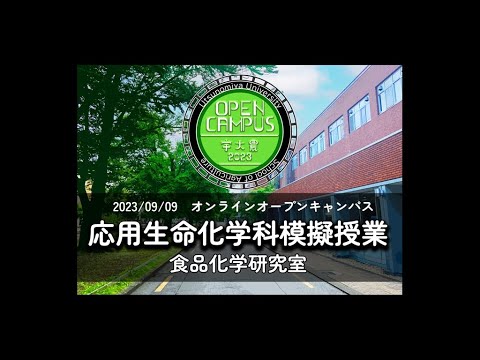 模擬授業「食品の化学」 応用生命化学科 農学部オンラインオープンキャンパス2023