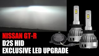 D2 HID To LED Conversion Kit On A Nissan GTR headlight bulb - Simple Plug & Play Process
