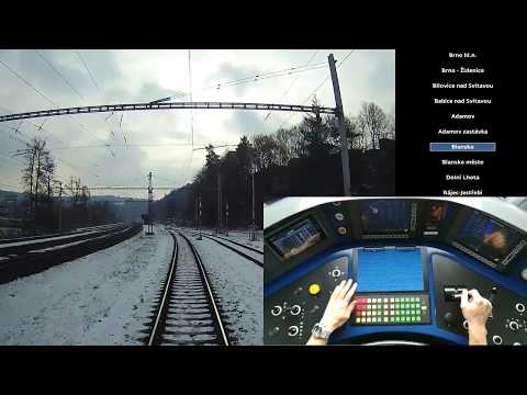 Cabview: Rájec-J. - Brno hl.n. (Panter) - trať + pult