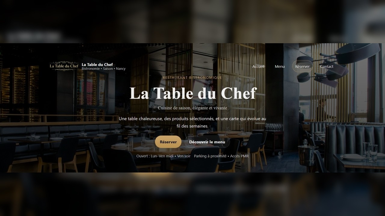 Aperçu vidéo - Template Restaurant TitouWeb