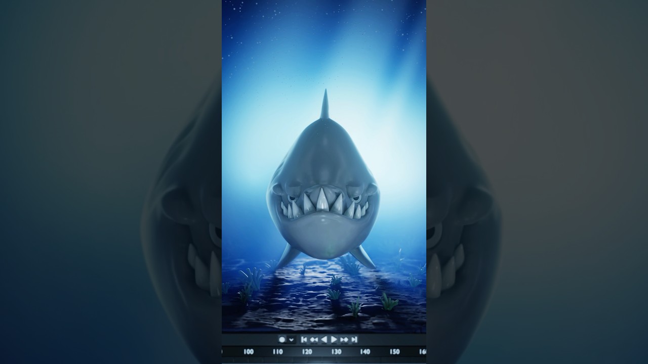 Jaw-dropping Blender sculpt 🦈 #b3d #sculpting #3dsculpting #bl is #blendersculpt