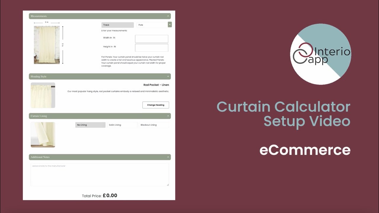 Shopify calculator for drapes and curtains - Click to play video