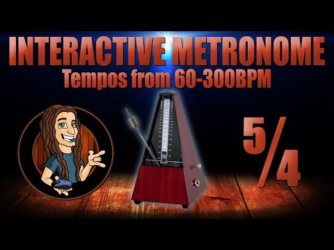 Interactive 5/4 Metronome from 60 to 300 BPM