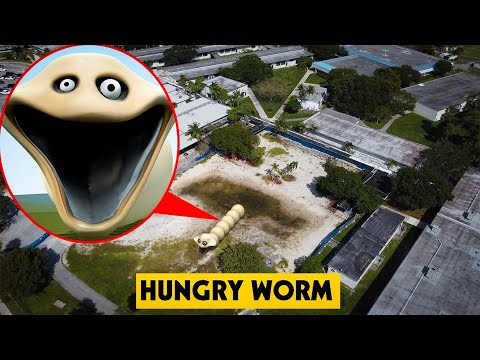DRONE CATCHES HUNGRY WORM FROM ROBLOX EMERGING FROM THE EARTH & EATING PEOPLE IN REAL LIFE!