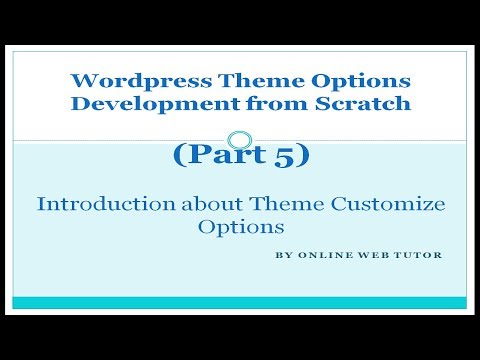 Wordpress Theme Options Development Part 5 Introduction of Theme Customisation in Wordpress