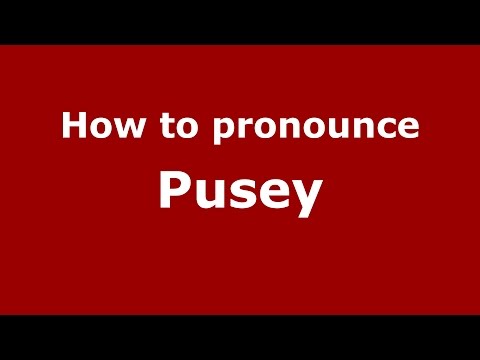 How to pronounce Pusey (American English/US) - PronounceNames.com