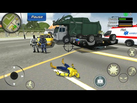 Spider Rope Hero Crime City Battle | Spider Hero Steal Army Helicopter - Android GamePlay