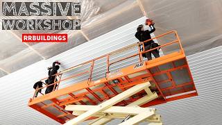 Building a Massive Work Shop: Ep. 15 Post Frame Insulation and Metal Ceiling