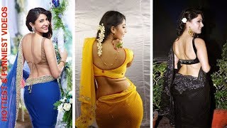 Indian actresses backside pose in saree   Actresse