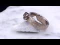 video - White Mokume Solitaire Straight with Tapered Head Engagement Ring