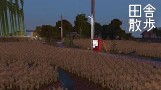 【Minecraft】マイクラで夜の田舎町を散歩してみた