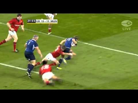 Ian Madigan Try Leinster V Munster RaboDirect Pro12 Round 6 2012/13