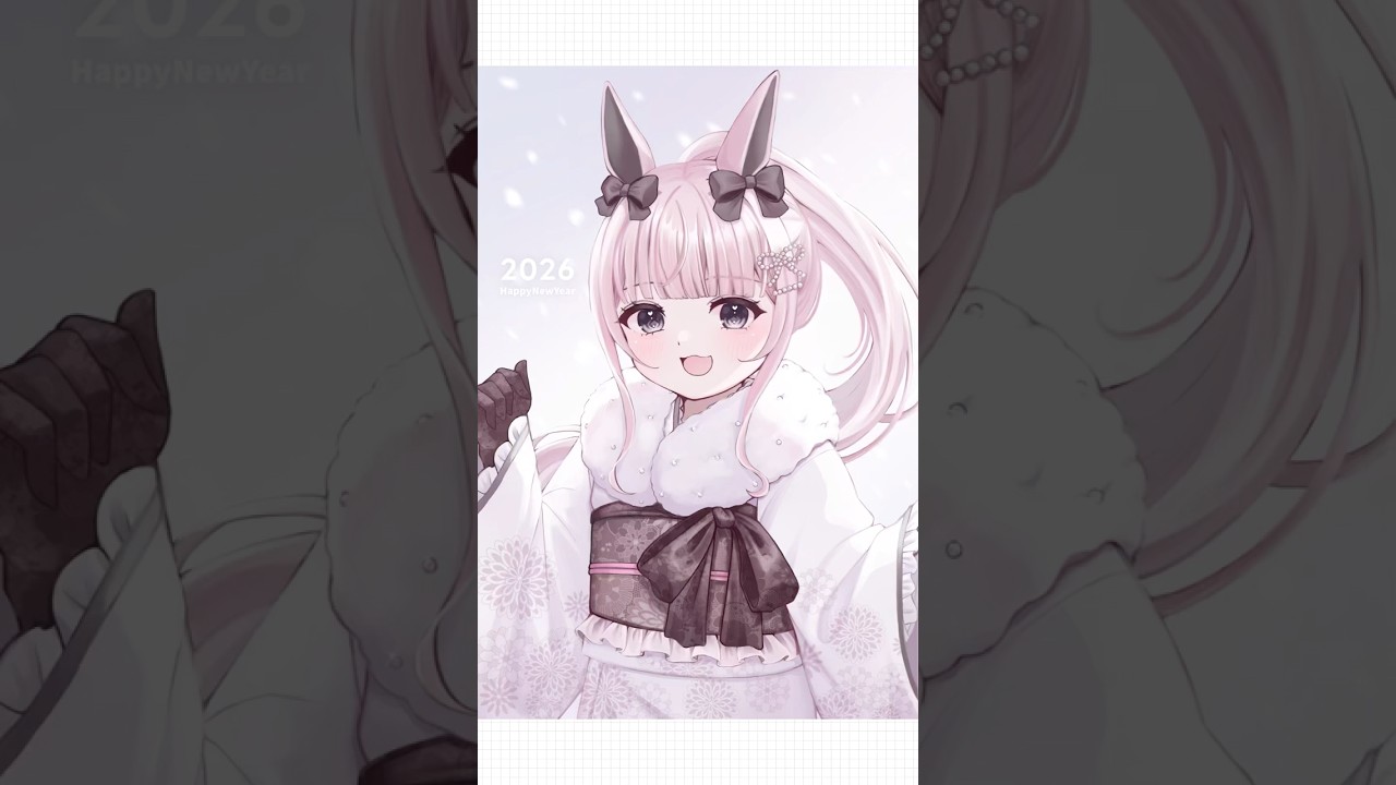【ILLUSTRATION MAKING】HappyNewYear！🩷𝜗𝜚꙳.┊︎#イラスト#イラストレーター#イラストメイキング - shirotae nun