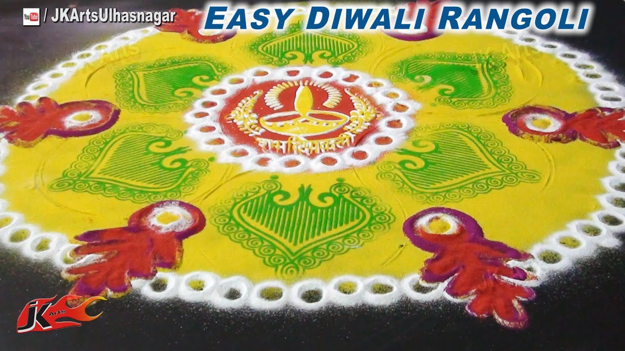 Colourful sand rangoli design by JK Arts