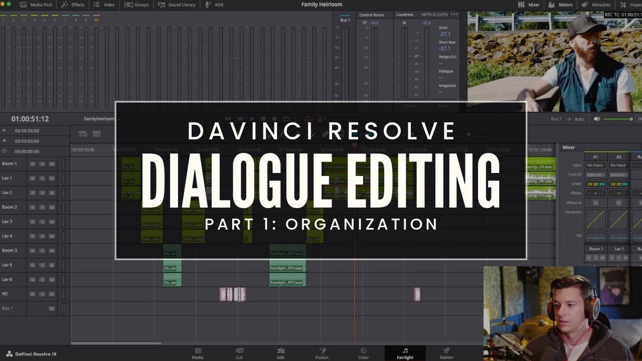 DaVinci Audio Editing Tutorial - Dialogue Editing Part 1