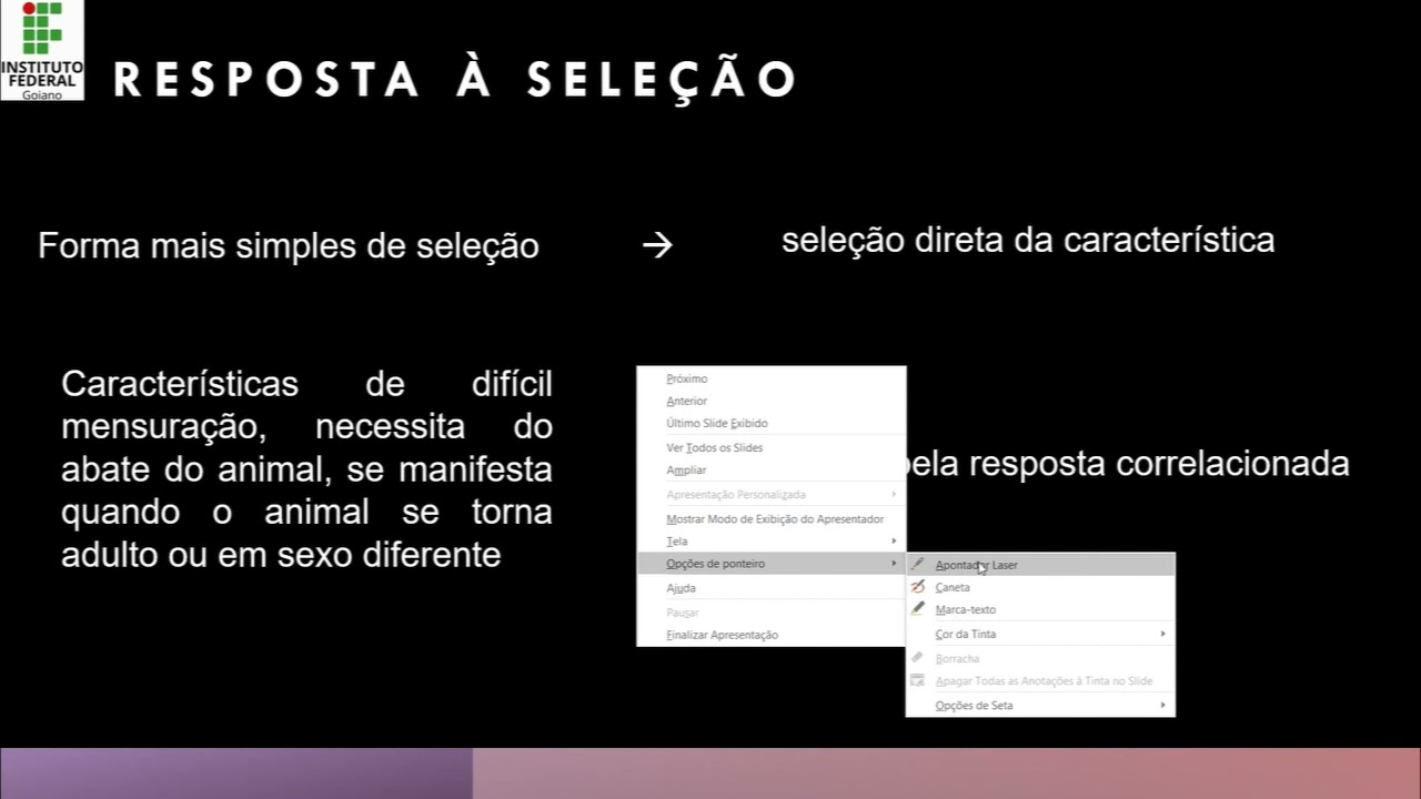 Aula 7: Teoria do Melhoramento Animal - Seleção pela resposta correlacionada e pelo período parcial.