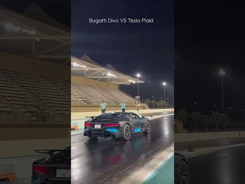 Thumbnail for Bugatti Divo vs Tesla Plaid Drag Race by Bugatti Divo