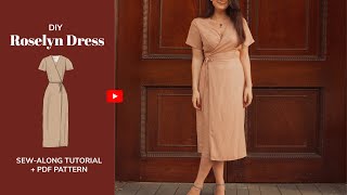 DIY Roselyn Wrap Midi Dress Tutorial - tintofmintPATTERNS
