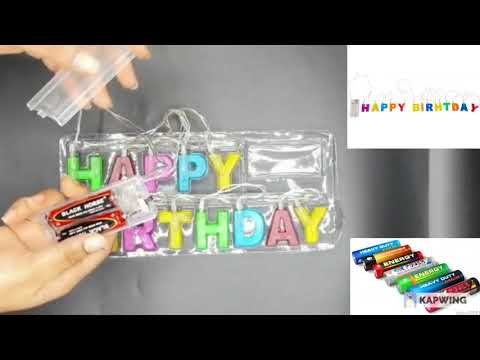 Graphics multicolor happy birthday garland led, 220v, shape:...