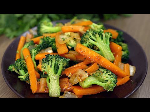 Quick recipe for one pan fried broccoli and carrots. Delicious broccoli recipe