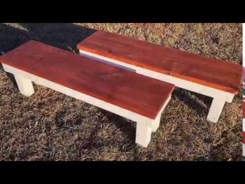 DIY Farmhouse style dining table benches slideshow