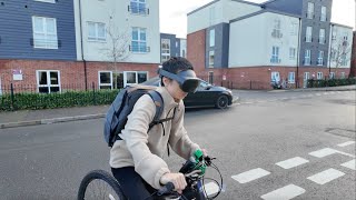 【简测·纯享版】oculus quest pro真实世界骑自行车测试| Real world XR passthrough test via oculus quest pro