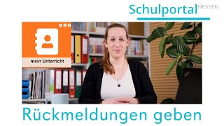 Schulportal Hessen für Lehrende - Mein Unterricht - Rückmeldungen gebe