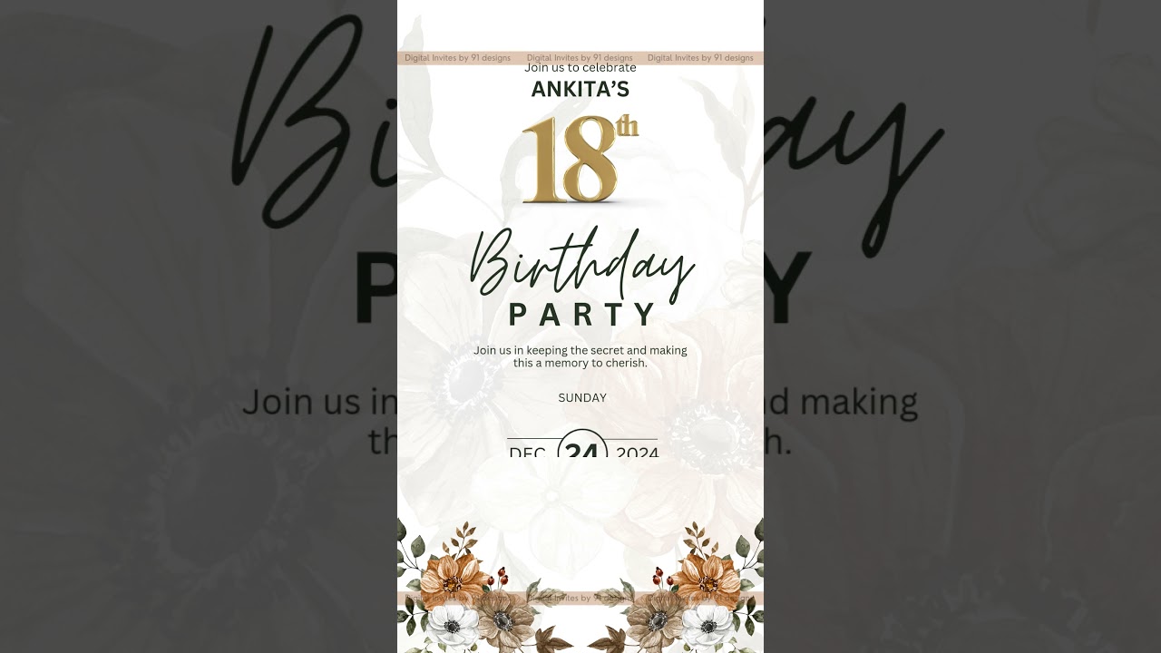 Vintage Rose Birthday Party Invitation