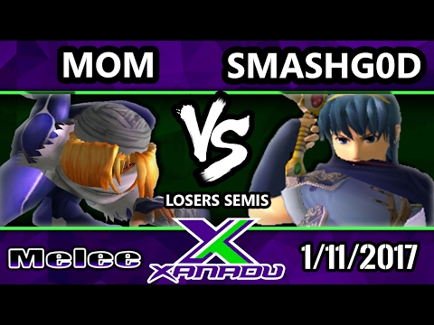 S@X 184 - Mom! (Peach, Sheik) Vs. SmashG0D (Marth) - SSBM Losers Semis - Smash Melee