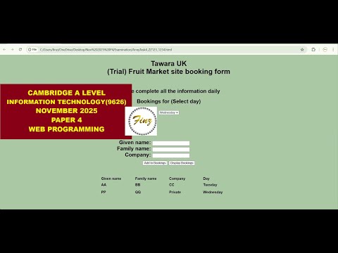 A Level IT 9626  November 2025 Paper 4 - Web Programming