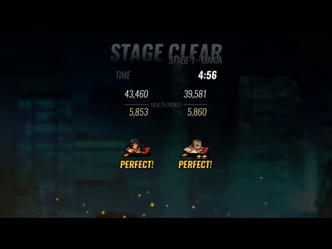 Streets of Rage 4 - Arcade Mania - Full combo of Stage 1 - 2P Shiva & Max - S Rank - Double Perfect
