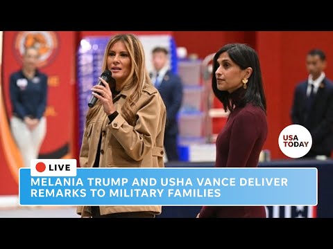 Melania Trump and Usha Vance deliver remarks to military families