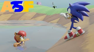 Sally encourages Sonic to Swim in the Lake