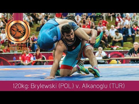 BRONZE FS - 120 kg: J. BRYLEWSKI (POL) df. O. ALKANOGLU (TUR) by FALL, 4-2