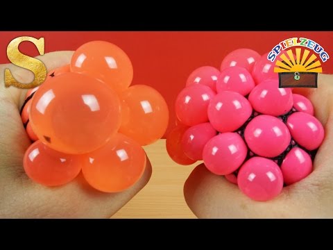 SQUISHY MESH BALL - Glibberiger Antistressball im Netz verschiedene Farben & Effekte deutsch
