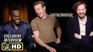 Will Poulter, William Jackson Harper & Vilhelm Blomgren Interview for Midsommar video
