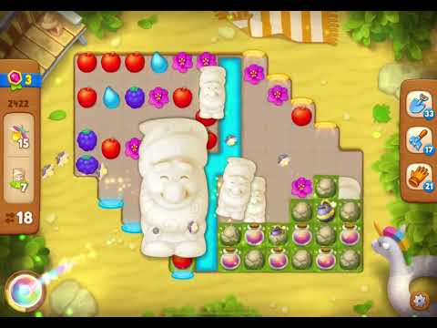 GardenScapes Level 2422 no boosters (28 moves)
