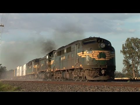 Pacific National Container train at Dysart.  Fri 27/01/12