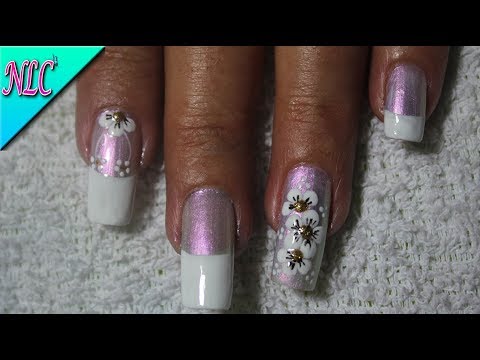 DECORACIÓN DE UÑAS FRANCÉS Y FLORES♥ – FRENCH NAIL ART -FLOWERS NAIL ART – UÑAS PARA BODAS – NLC